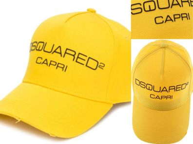 Dsquared2 Iconic Capri Italy Yellow Baseballcap Cap Kappe Basebalkappe Hat Hut