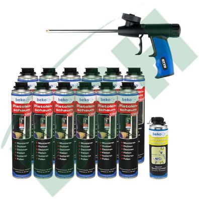 Beko Spar-Set: Schaumpistole + 12 x Pistolenschaum 750ml + 500 ml Reiniger