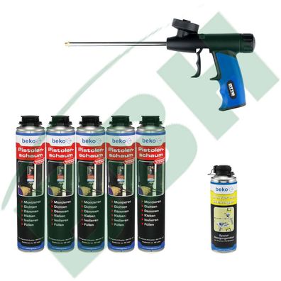 Beko Spar-Set: Schaumpistole + 5 x Pistolenschaum 750ml + 500 ml Reiniger