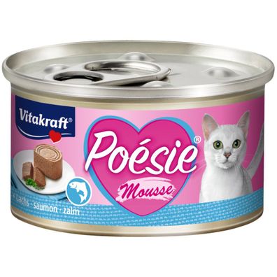 Vitakraft Katzenfutter Poesie Mousse, Lachs - 12 Dosen