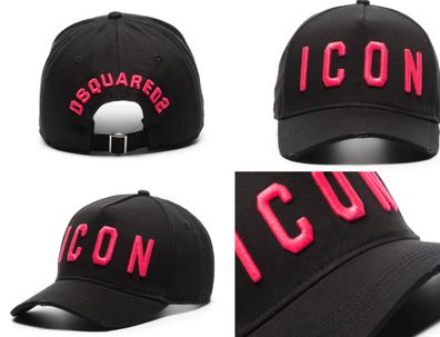 Dsquared2 Icon Unisex Baseballcap Cap Kappe Basebalkappe Hat Hut Black Rose New