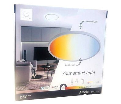 Smarte Deckenleuchte Warmweißes bis kaltweißes Licht 42 cm, white+ambiance