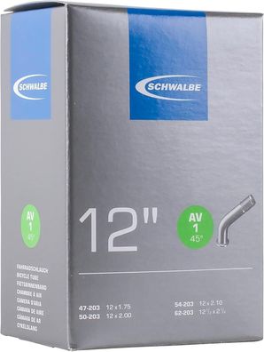 Schwalbe Fahrradschlauch 47/62-203 AV1 45, Schwarzer Schlauch