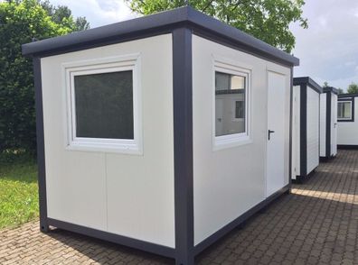 Bürocontainer mit Toilette 4x2,40 Meter Toilettencontainer 9,6m² Wohncontainer