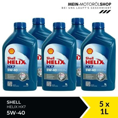 Shell Helix HX7 5W-40 5x1 Liter