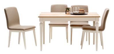 Esszimmer Set 5Tlg Luxus Esstisch + 4X Stühle Design Holzmöbel Gruppe Garnitur