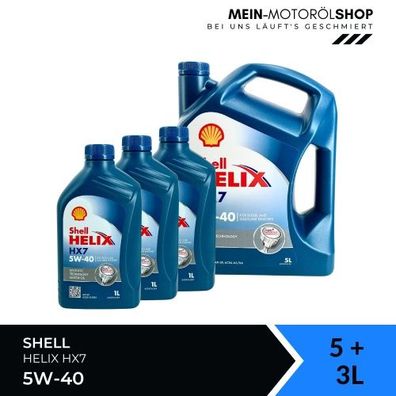 Shell Helix HX7 5W-40 5 + 3 Liter