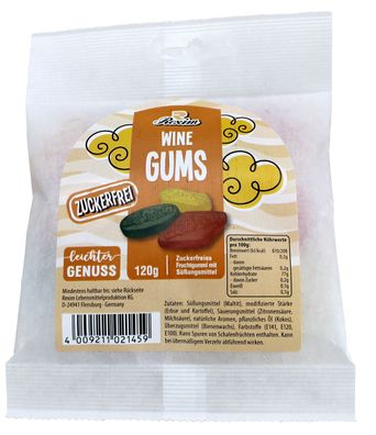 Rexim zuckerfreie Weingummi - Wine Gums ohne Zucker - leichter Genuss Winegums 120g