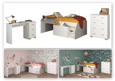 Milky 16 Kinderzimmer-Set 2-tlg. Weiß/Grey Loft