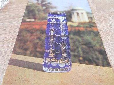 4905 / Ansichtskarte - Vase blauer Überfang gekugelt, Höhe 26cm
