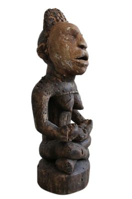 Stamm der Bakongo Yombe, 50cm, Schutzmutter mit Kind, ca.130 Jahre