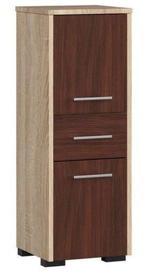 Stehender Badezimmerschrank AKORD FIN Sonoma-Eiche 30 cm Front Wenge 30x85x30 cm