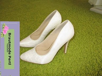 Brautschuhe, Pumps, Gr.37, Spitze, Neu, Avalia, Adel, Ivory, Pertl, Hochzeit