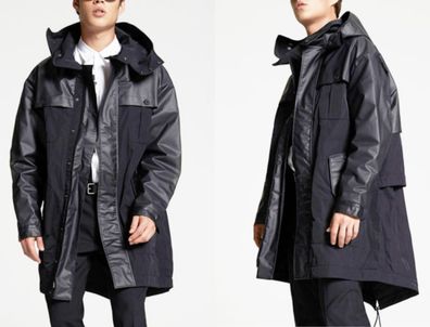 Dsquared2 Oversized Hooded Field Coat Taff Poly Parka Jacke Mantel Jacket Caban