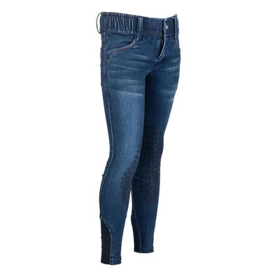 HKM Reithose Aymee Denim Silikon-Kniebesatz Kinder