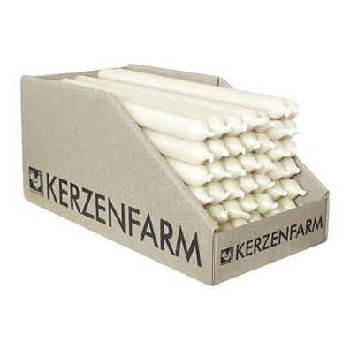 Stabkerzen aus Paraffin, 180/13 mm, Elfenbein, Kerzenfarm HAHN, Brenndauer ca. 3,5h,