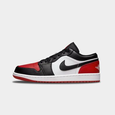 Nike Jordan 1 Low Bred Toe Black Red Chicago Retro Sneaker Herren Neu 41 - 47