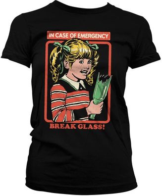 Steven Rhodes Damen In Case Of Emergency Break Glass Girly Tee DTR-5-SR317-DTF917