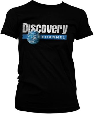 Discovery Channel Damen Cracked Globe Logo Girly Tee DC-5-DC002-DTG