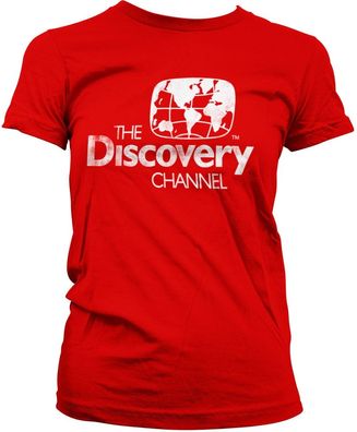 Discovery Channel Damen Distressed Logo Girly Tee DC-5-DC001-H81-13