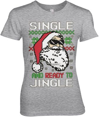 Tokigt Damen Single And Ready To Jingle Girly Tee AB-5-23408-L1