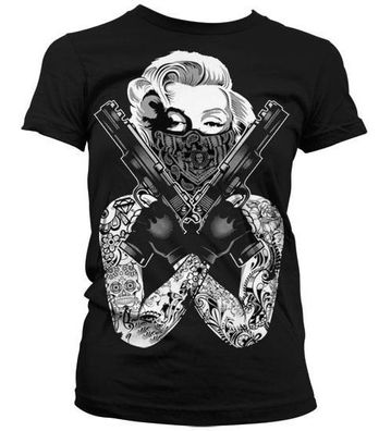 Marilyn Monroe Damen Gangsta Pose Girly T-Shirt AB-5-17543-L134