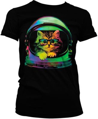 Tokigt Damen Space Kitten Girly Tee AB-5-19945-L2