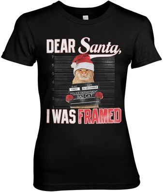 Tokigt Damen Dear Santa I Was Framed Girly Tee AB-5-23413-L7