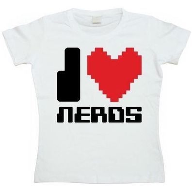 Tokigt Damen I Love Nerds Girly T-Shirt SH-1-50297-H18-11