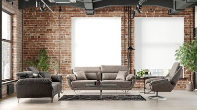 Verstellbare Couch Polster Möbel 3 + 3 + 1 Sitzgarnitur Couch Set Sitzpolster Möbel