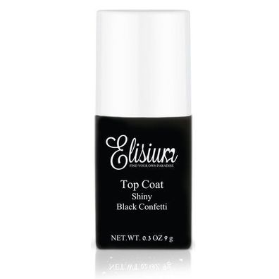 Elisium Top für 9g Hybrid Nagellack Black Confetti