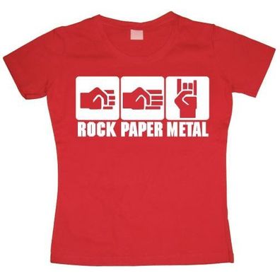 Tokigt Damen Rock Paper Metal Girly T-Shirt SH-5-10921-H1-3