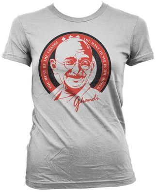 Tokigt Damen Ghandi Saying Girly T-Shirt SH-5-15519-H30-9