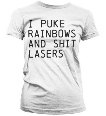 Tokigt Damen I Puke Rainbows And Shit Rainbows Girly T-Shirt SH-5-15616-H34-3