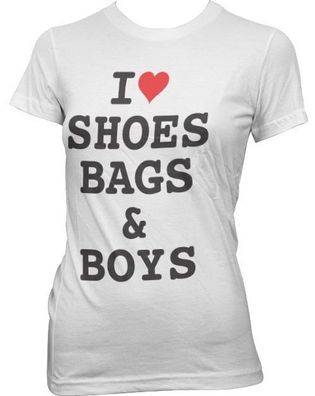 Hybris Damen I Love Shoes Bags Boys Girly Tee SH-5-50835-H19-4