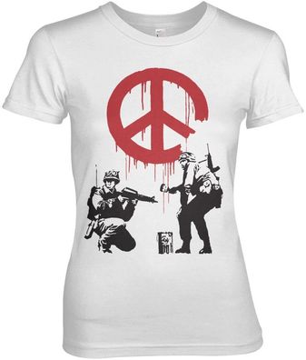 Hybris Damen Soldiers Painting CND Sign Girly Tee SH-5-BK001-H33-8