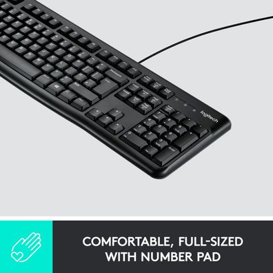 Logitech K120 Kabelgebundene Tastatur USB Schwarz