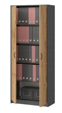 Mehrzweckschrank Kleiderschrank Kommode Stauraumkommode grau holz180cm