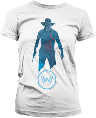 Westworld Damen Blue Circuit Cowboy Girly Tee WB-5-WESTW004-H59-4