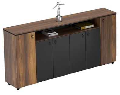 Sideboard Schrank Kommode Flügeltürschrank Arbeitszimmer Braun Schwarz