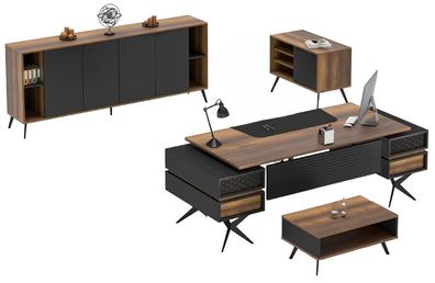 Arbeitszimmer Set Couchtisch Tisch Sideboard Kommode Büroeinrichtung