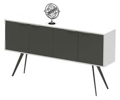 Sideboard Aktenregal Büro Kommode Büroschrank Arbeitszimmer Weiß Grau