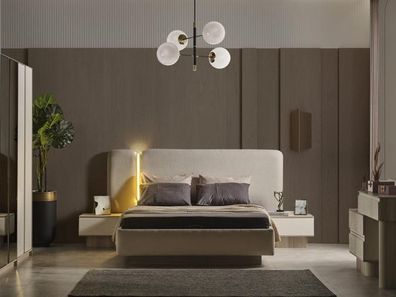 Bett 2X Nachttische 3 Tlg. Schlafzimmer Set Design Modern Nachttisch Luxus Möbel