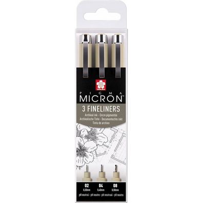 Sakura Pigma Micron Fineliner-Set schwarz 3 St