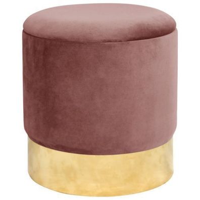 Pouf AKORD GOLDEN aus Samtstoff mit Stauraum in Rosa Durchmesser 39 cm Höhe 40 cm