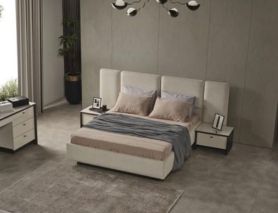 Bett Schlafzimmer Möbel Betten Design Luxus Doppel Design Holz Beige Modern