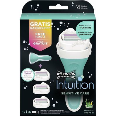 Women´s shaver Intuition Sensitiv e handle + 3 different heads