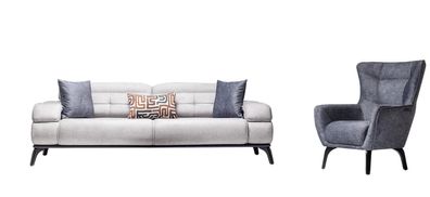 Wohnlandschaft Sofa Couch Set Sitzgruppe Lounge Polstergarnitur Sitzgruppe 3 + 1