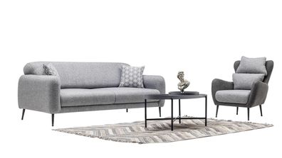 Polstergarnitur Wohnlandschaft Sofa Set Sitzgruppe Couch Lounge Sitzgruppe 3 + 1