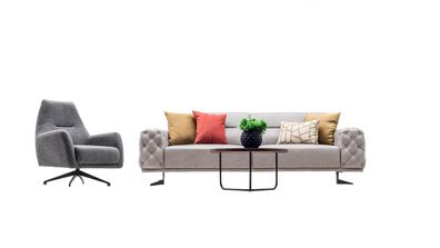 Wohnlandschaft Sofa Couch Set Sitzgruppe Sitzgruppe Lounge Polstergarnitur 3 + 1